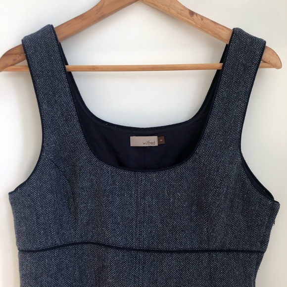 Wilfred Wool Navy Herringbone Jumper - Picture 2 of 5